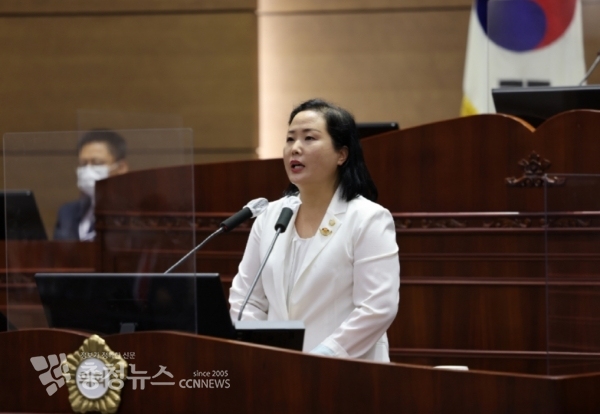 5분 발언하는 김선홍 천안시의회 의원