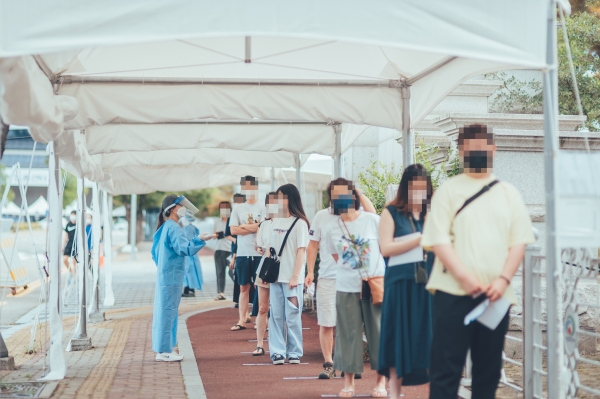 서북구선별진료소 모습