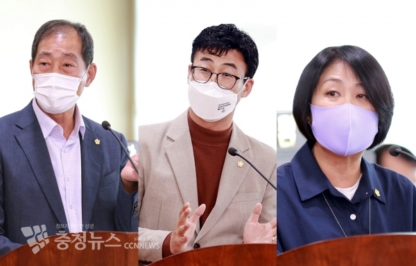 좌측으로 부터 심상복.안정근.이의상의원