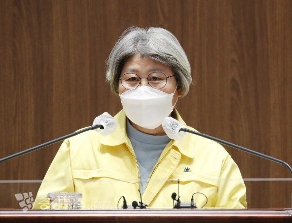 충남도의회 김명선 의원이 5분발언을 하고 있다.