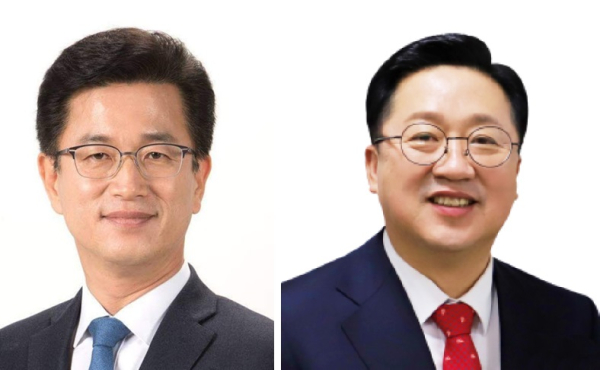 (왼쪽부터) 민주당 허태정, 국민의힘 이장우 대전시장 후보.