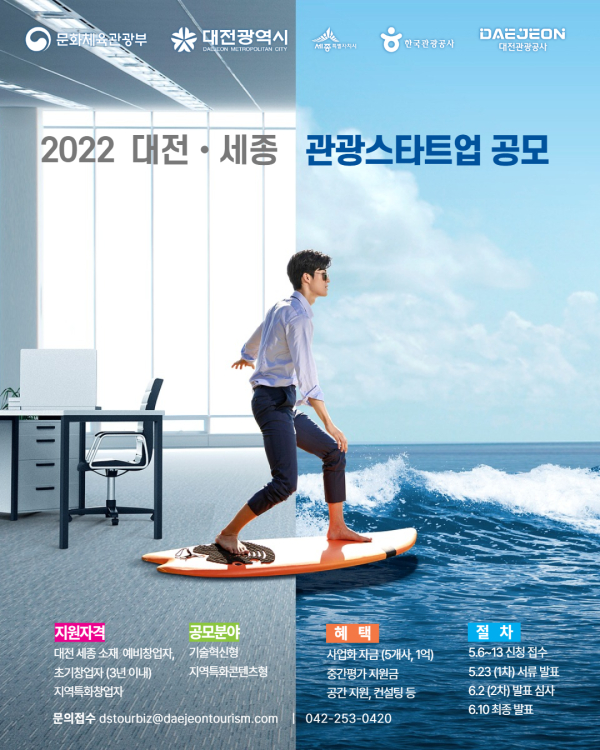 대전·세종 산학연계 관광일자리 지원사업 참여기업·대학생 모집