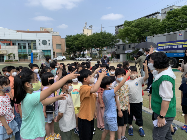 어린이 화물차 사각지대 체험교육 현장사진