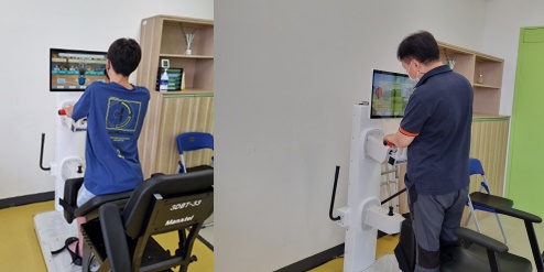 로봇 활용 재활훈련 모습(동구아름다운복지관)