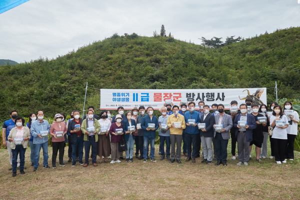 물장군 방사 행사 장면