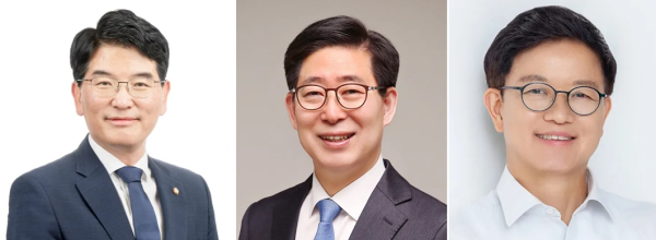 (왼쪽부터)박완주 의원, 양승조 전 충남지사, 이정만 충남도당 위원장