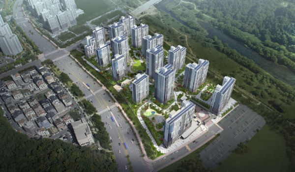 공사에서 시공 중인 갑천2 트리풀시티 엘리프