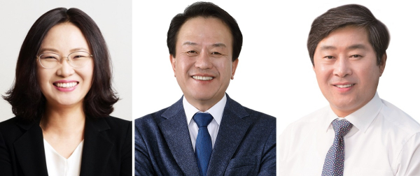 더불어민주당 공직후보자검증위원회 2차 검증 적격자. (왼쪽부터)정경수(대전 동구), 이강진(세종을), 황명선(논산시·계룡시·금산군)