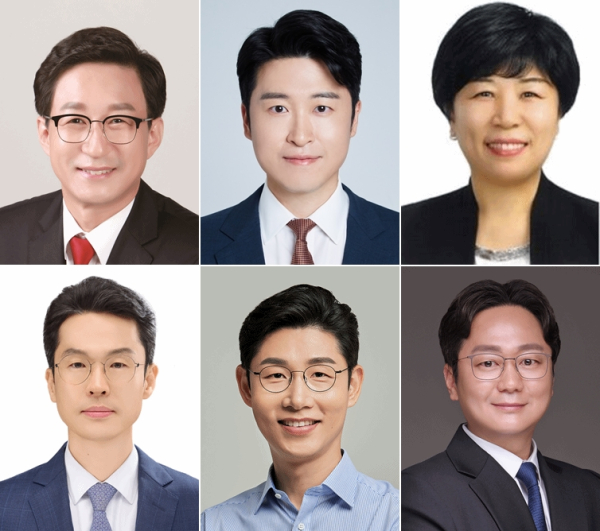 왼쪽부터 국민의힘 성선제 변호사, 송동섭 대통령직속국민통합위원회 세종시 위원, 민주당 노종용 전 세종시의원, 박범종 시당청년위원장, 배선호 시당부위원장. (이상 여야순)