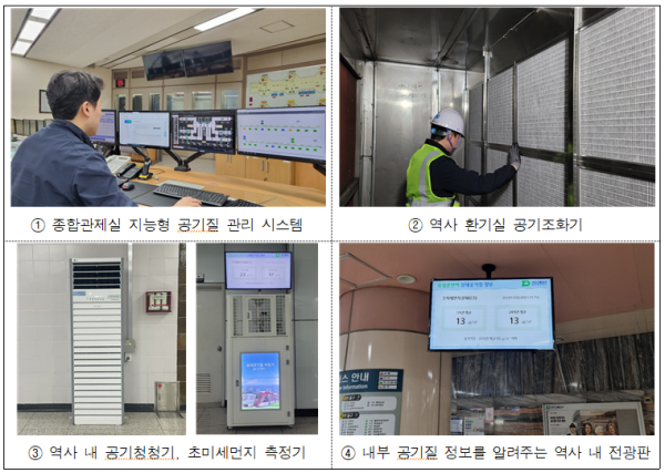 대전교통공사에서는 실내 공기질 관리를 위해 다양한 설비를 운영하고 있다.