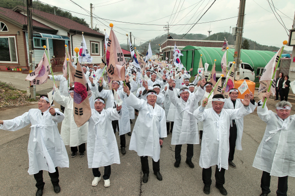 105주년 대호지 천의장터 4.4독립만세운동 행진 모습