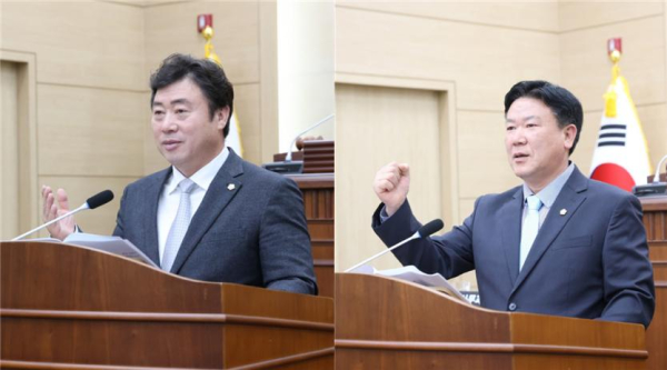 신동원 의원, 조광국 의원 5분 발언 모습