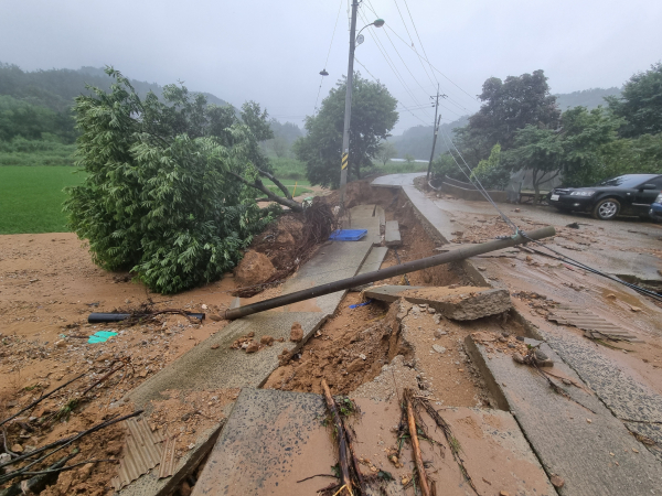 지난 집중호우 당시 부여 임천면 피해 모습