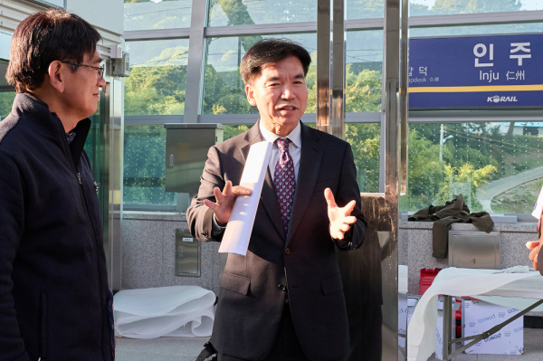 조일교 아산시장 권한대행, 서해선 인주역사 현장점검