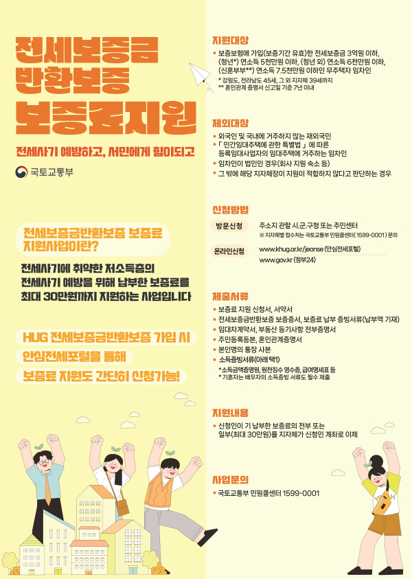 전세보증금반환보증 보증료 지원사업 홍보물(포스터)