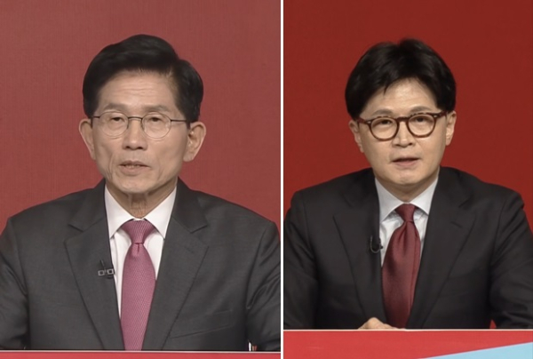 국민의힘 김문수·한동훈대선 경선 후보(가나다 순) (사진=국민의힘 TV 갈무리)