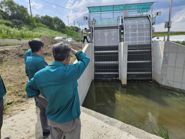 청양군 인양배수장 현장점검 모습
