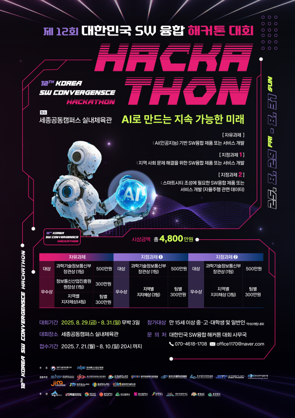 제12회 대한민국 SW융합 해커톤 대회 포스터