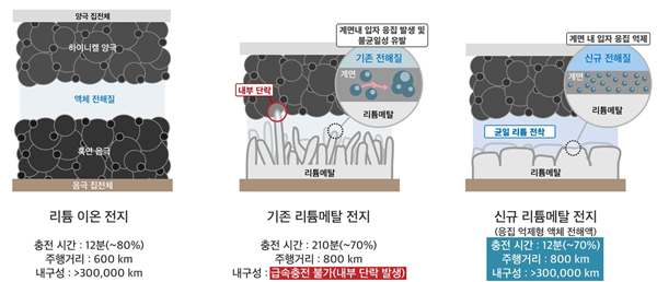 KAIST-LGES FRL 리튬메탈전지 기술 모식도