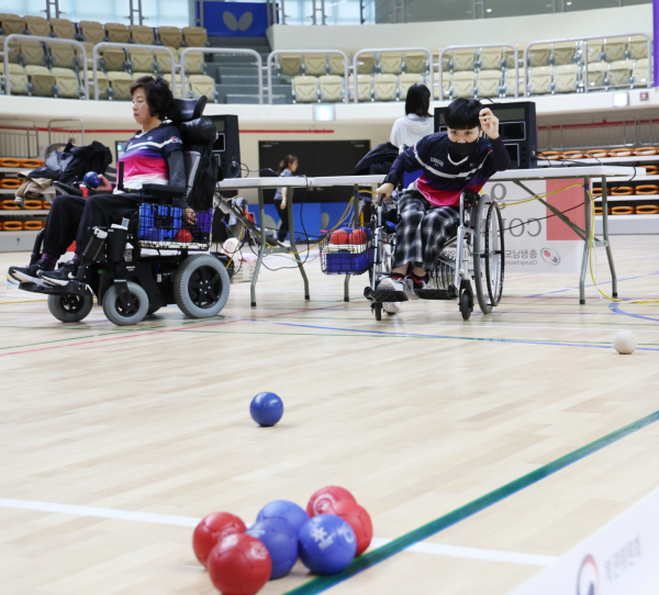 지난해 개최된 제1회 태안군수배 전국보치아선수권대회 모습.