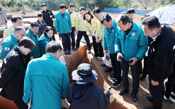 부장리 고분군 현장점검 모습