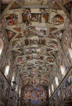 천지창조 천장화 모습