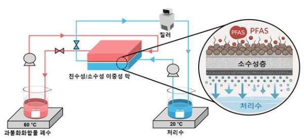 anus PDA/PVDF 분리막 기반 막증류 공정 개략도