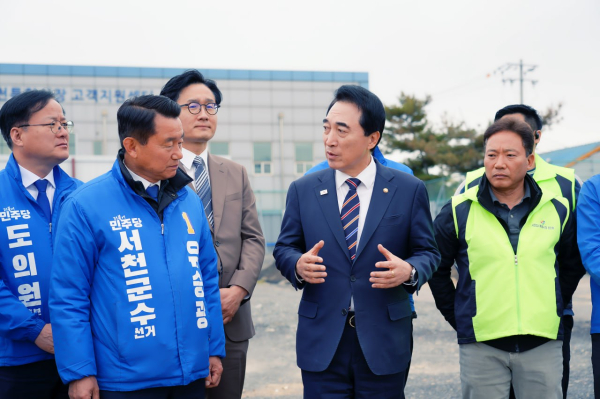 박수현 도지사 후보 서천 방문 모습