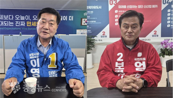 더불어민주당 이영우 후보(왼쪽), 국민의힘 엄승용 후보