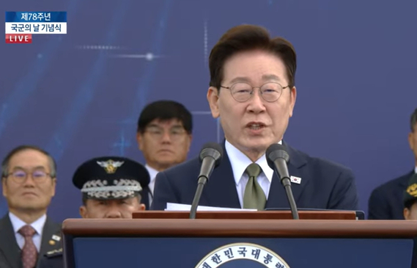 기념사를 하고 있는 이재명 대통령 / KTV방송 갈무리